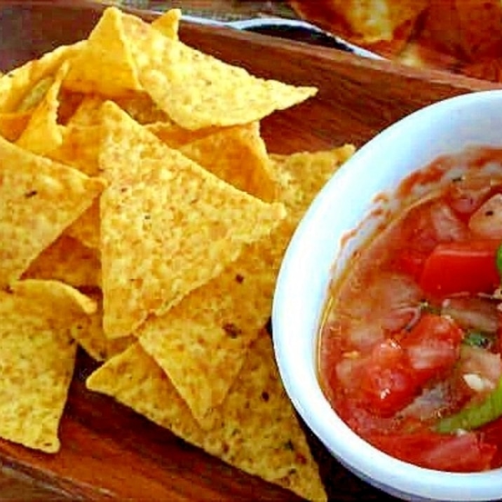 おつまみにサルサソース添えパリパリタコス レシピ 作り方 By デラみーやん 楽天レシピ